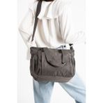 Sn 4017 Suya Dayanıklı Çok Bölmeli Krinkıl Çanta Kol Çantası Omuz - One Size - Koyu Gri
