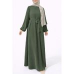 Sn Tesettür Giyim Elbise - Haki - 38 - 46