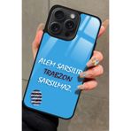 Snacase Apple iPhone 12 Pro Max ile Uyumlu Trabzon Yazılı Glossy Premium Kılıf, Mavi