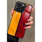 Snacase Apple iPhone 15 Pro ile Uyumlu Aslan Tasarımlı Glossy Premium Kılıf, Galatasaray, Kırmızı-Sarı