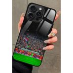 Snacase Apple iPhone 16 Pro Max ile Uyumlu Taraftar Tasarımlı Glossy Premium Kılıf, Galatasaray, Siyah