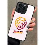 Snacase Apple iPhone 16 Pro Uyumlu Aslan Tasarımlı Glossy Premium Kılıf, Galatasaray, Beyaz