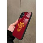 Snacase iPhone 16 Uyumlu Aslan Tasarımlı Glossy Premium Kılıf, Galatasaray Kırmızı