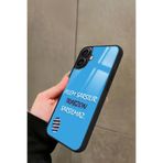 Snacase iPhone 16 Uyumlu Trabzon Yazılı Glossy Premium Kılıf, Çift Katmanlı, Mavi
