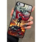 Snacase iPhone 6 Plus ile Uyumlu Türk Bayrağı Tasarımlı Glossy Premium Kılıf, Siyah