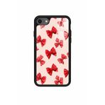 Snacase iPhone 8 ile Uyumlu Kırmızı Kurdele Tasarımlı Glossy Premium Kılıf