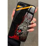 Snacase iPhone 8 Plus ile Uyumlu Aslan Tasarımlı Glossy Premium Kılıf, Galatasaray, Çift Katmanlı