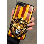 Snacase iPhone 8 Plus ile Uyumlu Aslan Tasarımlı Glossy Premium Kılıf, Galatasaray