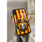 Snacase iPhone X ile Uyumlu Aslan Tasarımlı Glossy Premium Kılıf, Galatasaray, Çift Katmanlı