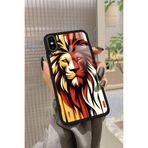 Snacase iPhone X ile Uyumlu Aslan Tasarımlı Glossy Premium Kılıf, Galatasaray, Siyah