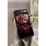 Snacase iPhone X ile Uyumlu Türk Bayrağı Tasarımlı Glossy Premium Kılıf, Çift Katmanlı, Siyah