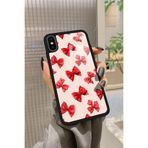 Snacase iPhone Xs ile Uyumlu Kırmızı Kurdele Tasarımlı Glossy Premium Kılıf