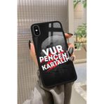 Snacase iPhone Xs ile Uyumlu Taraftar Sözü Yazılı Glossy Premium Kılıf, Beşiktaş, Siyah