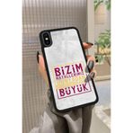 Snacase iPhone Xs Max ile Uyumlu Taraftar Sözü Yazılı Glossy Premium Kılıf, Galatasaray