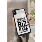 Snacase iPhone Xs Max Uyumlu Taraftar Sözü Yazılı Glossy Premium Kılıf, Beşiktaş, Çift Katmanlı