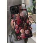 Snacase Reeder S23 Pro Max Uyumlu Pembe Çiçek Tasarımlı Parlak Silikon Kılıf - Pembe Çiçek - 299