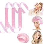 SNAIL GARDEN 3 ADET Isısız Bigudi ve 1 ADET Uyku Bonnet Seti, Uzun Saçlar İçin Gecelik Blowout Çubukları, Saten Saç Kıvırıcıları Kadınlar Genç Kızlar için Şerit Tasarımlı Isı Olmayan Kıvırma Çubuğu