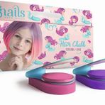 Snails 510768, 3 yaşından büyük çocuklar için saç tebeşiri, yıkanabilir, 2'li set, deniz kızı, mor, pembe