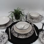 Snake 8 Parça Yemek Takımı Siyah