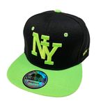 Snapback USA Cap Teenie yetişkin kep beyzbol şapkası kamyon şoförü Cappy Sport NY Teenie Grafiti tarzı, Siyah, yeşil, Tek Beden