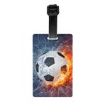 SNAPMADE Çocuklar için Futbol Çantası Etiketleri, Sırt Çantası Çantaları için Futbol Topu İsim Etiketleri, Erkek Kız Bavulları için Spor Bagaj Etiketi, Kadın Erkek Seyahat Çantası için Sevimli Küçük Kimlik