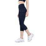 Snc Kadın Yüksek Bel Kapri Yoga Tayt, Polyester Spandeks, Toparlayıcı Özellikli, Cepli, Siyah, Spor ve Günlük Kullanım (Lacivert, M)
