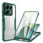 SNCLET Redmi Note 13 Pro 5G ile uyumlu 360 Derece Korumalı Şeffaf Kapak Dahili Ekran Koruyucu Şeffaf 2'si 1 Arada Yumuşak Çift Katmanlı Sağlam Arka Kılıf Redmi Note 13 Pro 5G,Yeşil