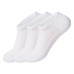 Sneaker 3 Çift Patik Çorap - 40 - 45 - Beyaz