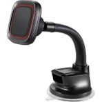 Sneezy Araç Içi Manyetik Telefon Tutucu Vantuzlu Esnek Boyunlu Dashboard ve Cam Uyumlu 360° Döner Stand - 000-Siyah