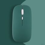 Sneezy Huawei Tablet Şarj Edilebilir Sessiz Mouse Bluetooth + 2.4Hz Wifi Kablosuz Mouse Fare - Haki