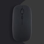Sneezy Huawei Tablet Şarj Edilebilir Sessiz Mouse Bluetooth + 2.4Hz Wifi Kablosuz Mouse Fare - Siyah