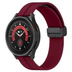 Sneezy Huawei Watch Gt4 46Mm İle Uyumlu 22Mm Coastal Magnet Tokalı Silikon Kordon Mürdüm