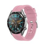 Sneezy Huawei Watch GT5 46mm İle Uyumlu 22mm NovaGT Metal Tokalı Yumuşak Silikon Kordon Pembe