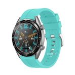 Sneezy Huawei Watch GT5 46mm İle Uyumlu 22mm NovaGT Metal Tokalı Yumuşak Silikon Kordon Turkuaz