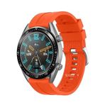 Sneezy Huawei Watch GT5 46mm İle Uyumlu 22mm NovaGT Metal Tokalı Yumuşak Silikon Kordon Turuncu