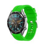Sneezy Huawei Watch GT5 46mm İle Uyumlu 22mm NovaGT Metal Tokalı Yumuşak Silikon Kordon Yeşil