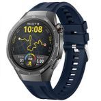 Sneezy Huawei Watch Gt5 Pro 46Mm İle Tam Uyumlu Spor Silikon Metal Tokalı Soft Saat Kordonu Lacivert
