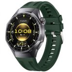Sneezy Huawei Watch Gt6 Pro 46Mm İle Tam Uyumlu Spor Silikon Metal Tokalı Soft Saat Kordonu Haki