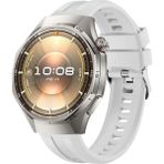 Sneezy Huawei Watch Gt6 Pro 46Mm İle Uyumlu Spor Silikon Metal Tokalı Soft Saat Kordonu Beyaz