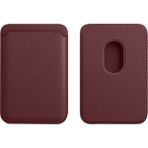 Sneezy Iphone 16-16 Plus - 16 Pro - 16 Pro Max Uyumlu Birinci Sınıf Magsafe Cüzdan Magsafe Deri Kartlık - Mürdüm
