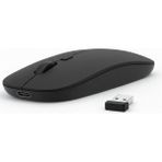 Sneezy Laptop Için Ince Kablosuz Mouse Bluetooth Bağlantı Şarjlı Batarya USB Alıcılı Taşınabilir Tasarım Siyah - Renkli