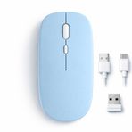Sneezy Mac iPad PC Tablet Uyumlu Mouse Şarjlı Batarya Sessiz Tıklama USB Dongle ve Kablo Dahil Mavi