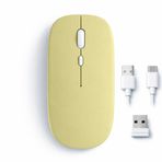 Sneezy Mac iPad PC Tablet Uyumlu Mouse Şarjlı Batarya Sessiz Tıklama USB Dongle ve Kablo Dahil Sarı