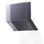 Sneezy MacBook Air 13.6 İnç Kılıf M3-M2 / A3113-A2681, İle Uyumlu Dayanıklı Koruyucu Mat Plastik Sert Kılıf Siyah-Set3