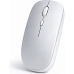 Sneezy Minimal Tasarımlı Kablosuz Mouse Bluetooth Bağlantı Şarjlı USB Dongle Destekli Hafif ve Şık - Gümüş - Renkli