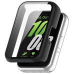 Sneezy Samsung Galaxy Watch Fit 3 İle Uyumlu PC Sert Kasa Ve Ekran Koruyucu Siyah