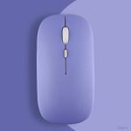 Sneezy Samsung Tablet Şarj Edilebilir Sessiz Mouse Bluetooth + 2.4Hz Wifi Kablosuz Mouse Fare - Lavanta