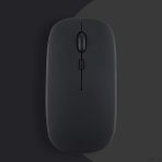 Sneezy Samsung Tablet Şarj Edilebilir Sessiz Mouse Bluetooth + 2.4Hz Wifi Kablosuz Mouse Fare - Siyah