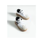 Snekaers Işıklı Erkek / Kız Çocuk Bebek Siyah Beyaz Spor Okul Ayakkabı Cırt Cırtlı Sneaker