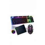 SNEXPRES 3in1 Klavye Mouse Mause Pad Kablolu Rgb Aydınlatmalı Set Gamer Pc Oyun Seti Klavye Blo